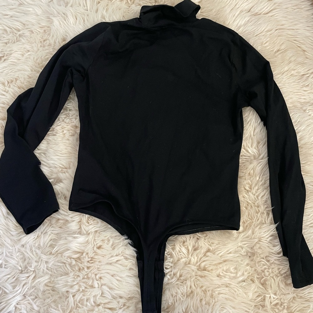 Black Madewell Long Sleeve Women's Turtleneck Bodysuit L